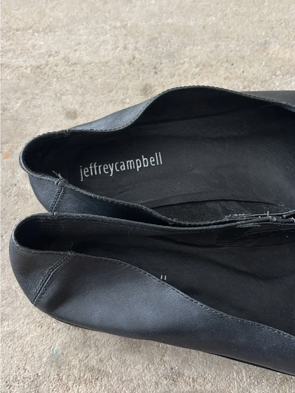 Jeffrey Campbell Black Leather Flats size 9